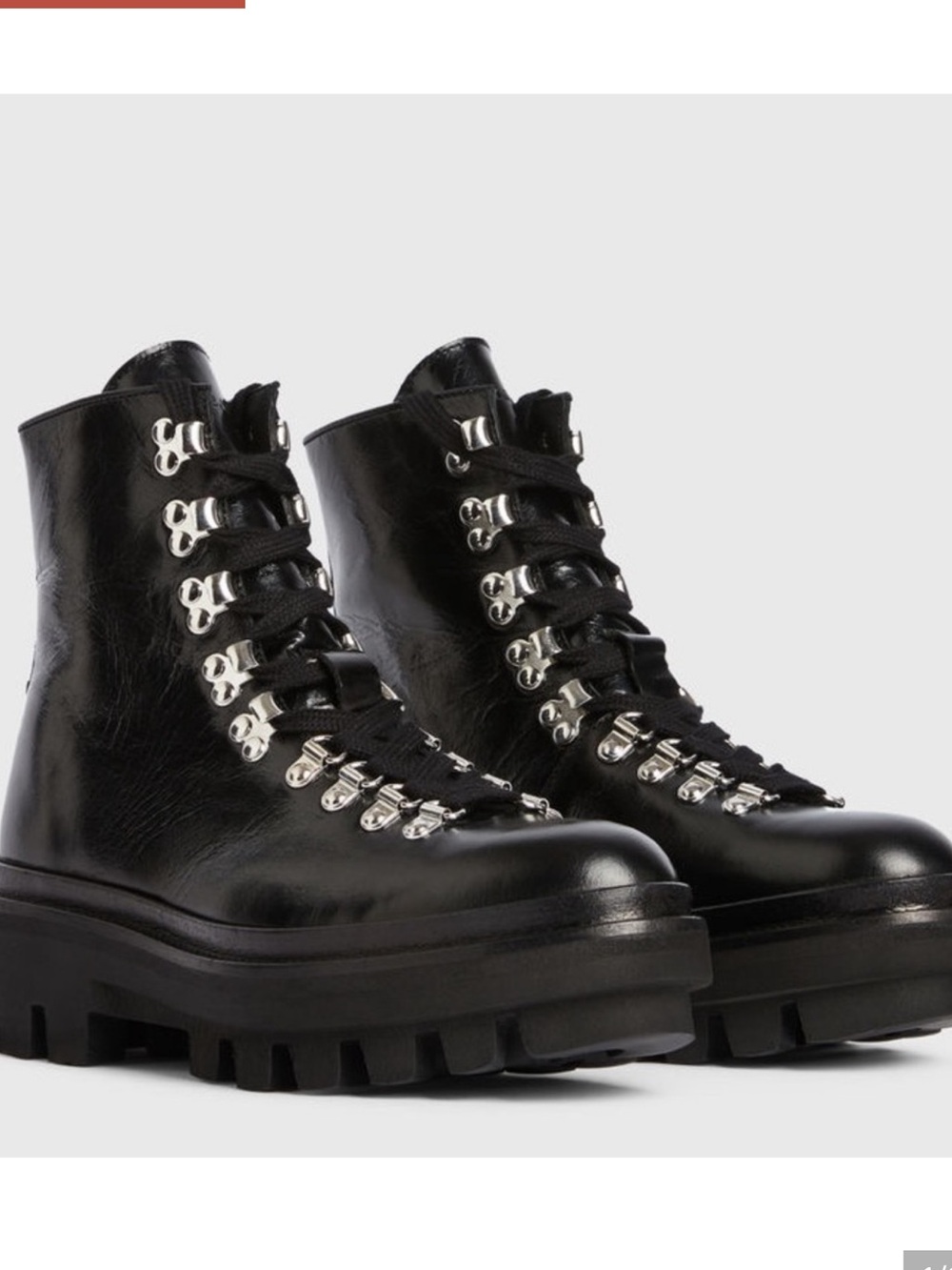 AllSaints Wanda Leather Combat Boots in Black